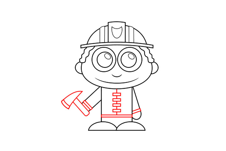 卡通版消防员简笔画画法-图5