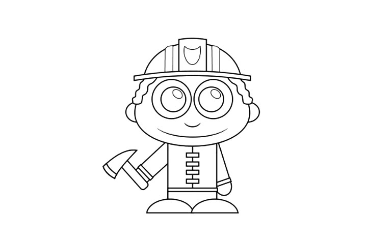 卡通版消防员简笔画画法-图6