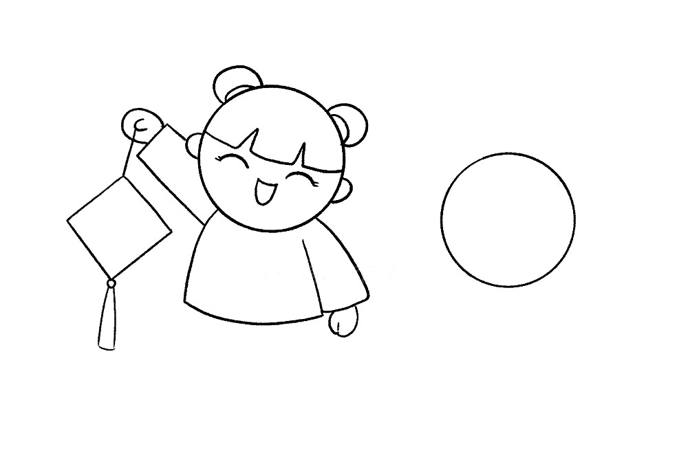 步骤6：手里拿着新年挂饰