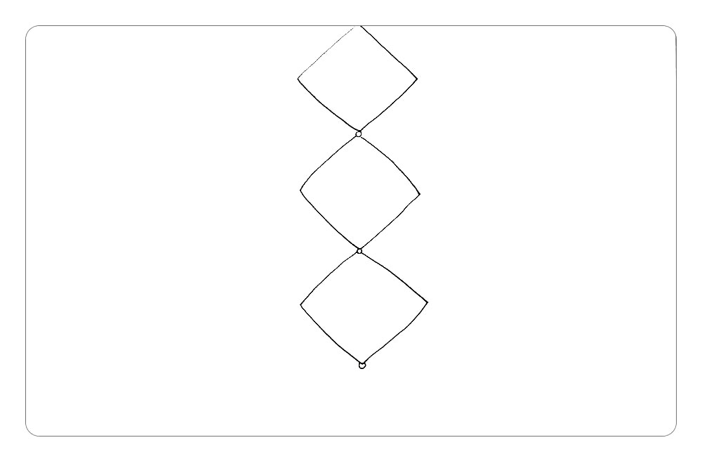步骤1：首先，在画面中间位置，画出三个菱形