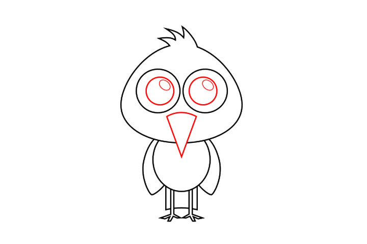简单小鸟简笔画画法步骤-图5