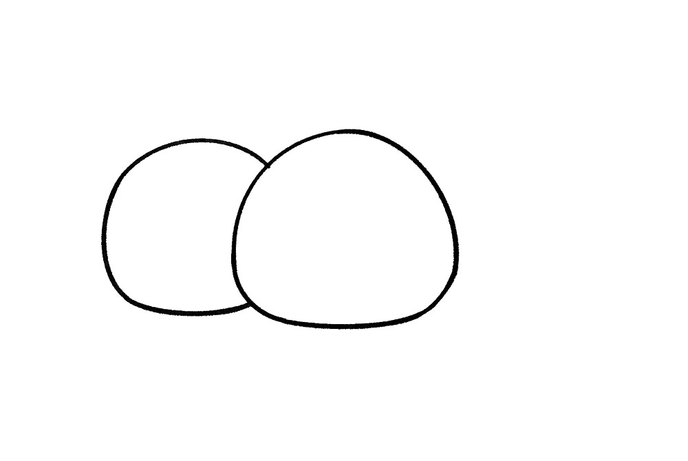 步骤2：接着画左边的圆。