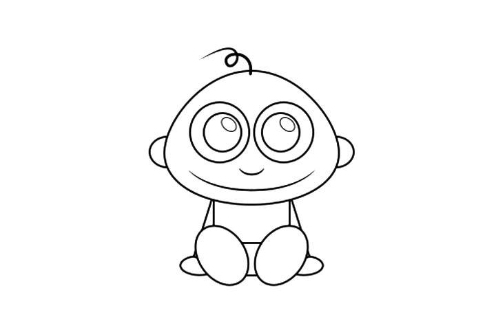 步骤6：线稿完成。