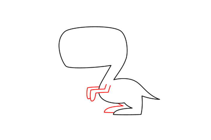 步骤2：接着画翼龙的脚。