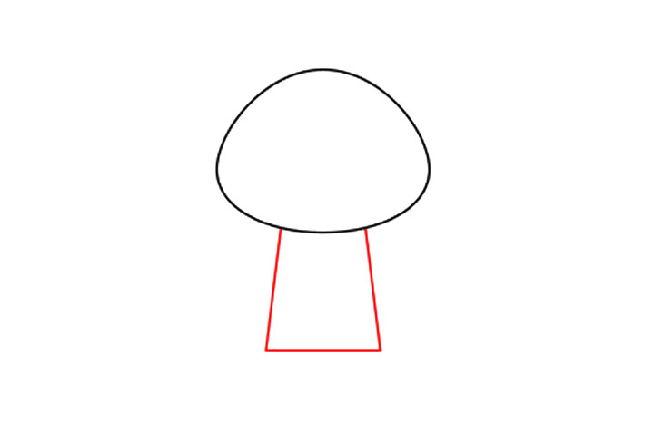 步骤2：接下来，使用长矩形画身体。请注意形状的底部如何变大。身体的高度应与头部的高度相同。