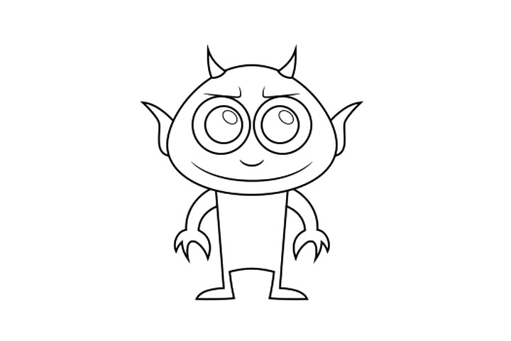 步骤6：线稿完成。