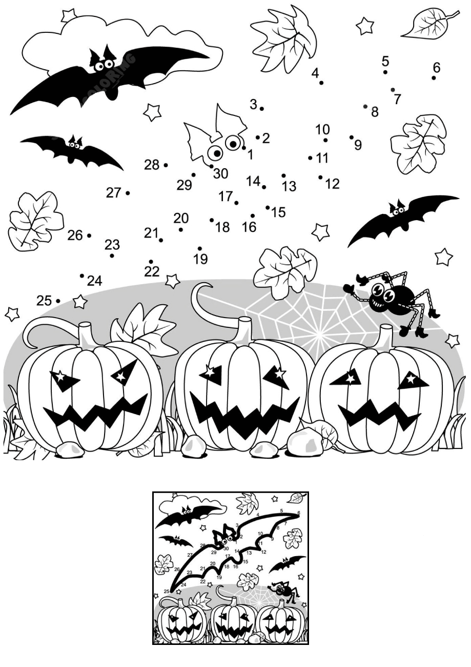 万圣节场景连线画图片素材