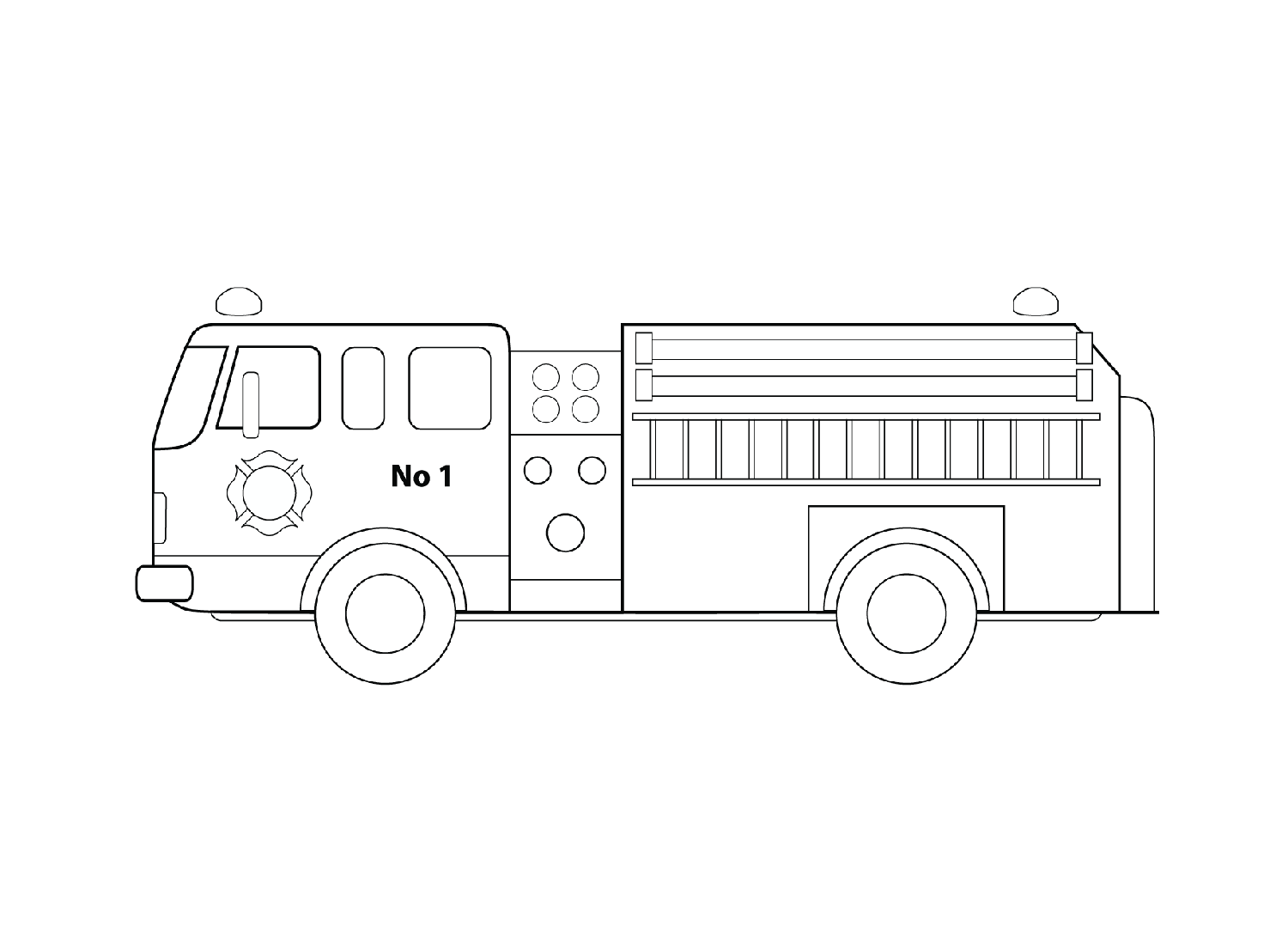 带云梯的消防车简笔画图片-图2