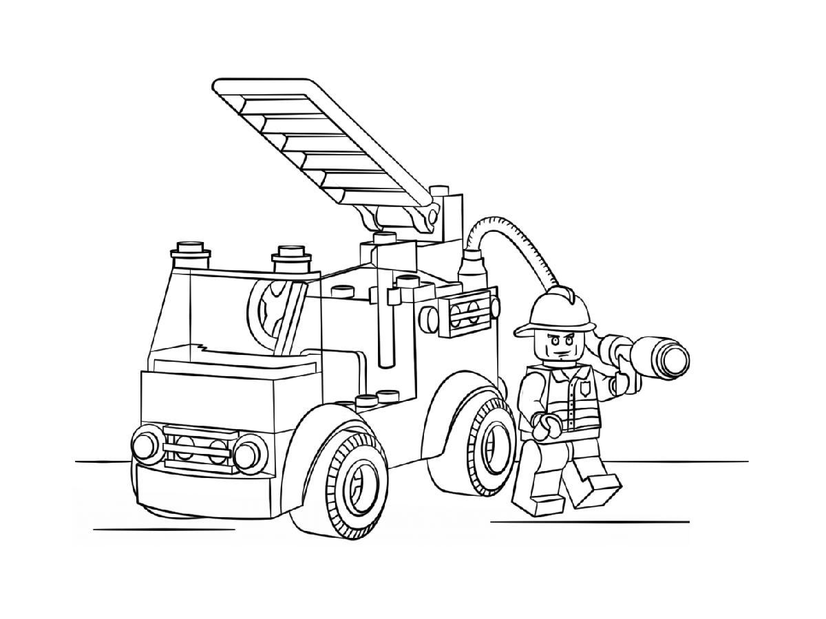 带云梯的消防车简笔画图片-图3