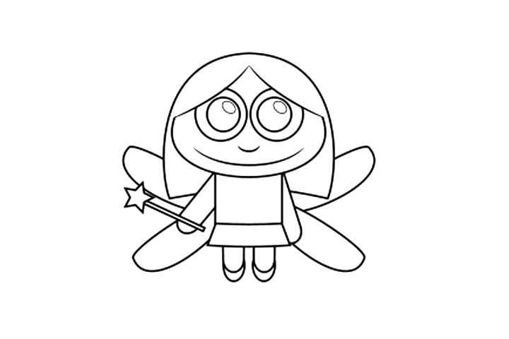 步骤6：可爱小仙女线稿完成了。