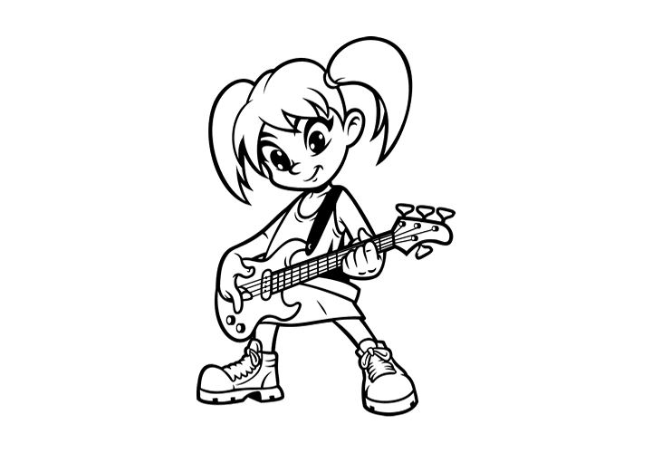 3张在弹乐器的人物简笔画-图2