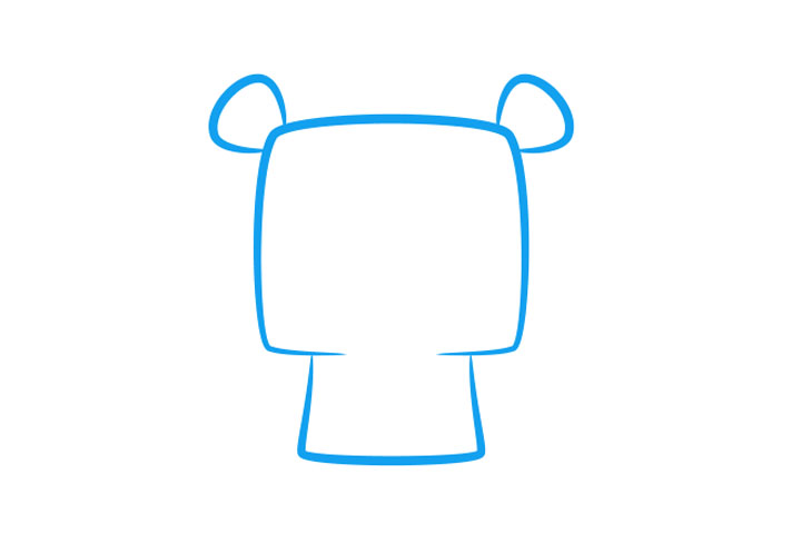 可爱卡通棕熊简笔画画法步骤-图1