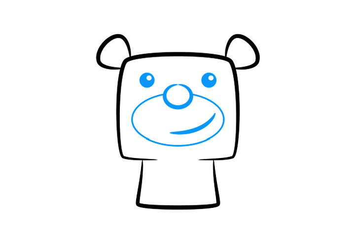 可爱卡通棕熊简笔画画法步骤-图2