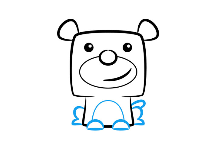 可爱卡通棕熊简笔画画法步骤-图3