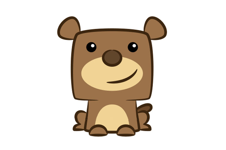 可爱卡通棕熊简笔画画法步骤