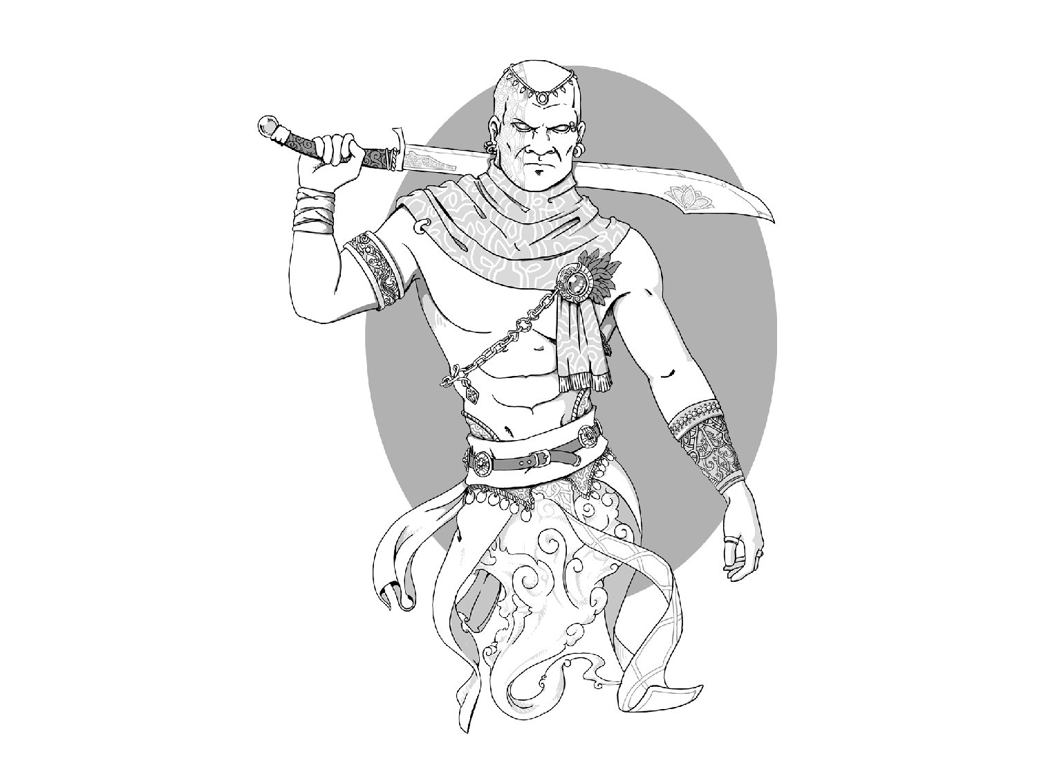 阿拉丁神灯简笔画图片-图1