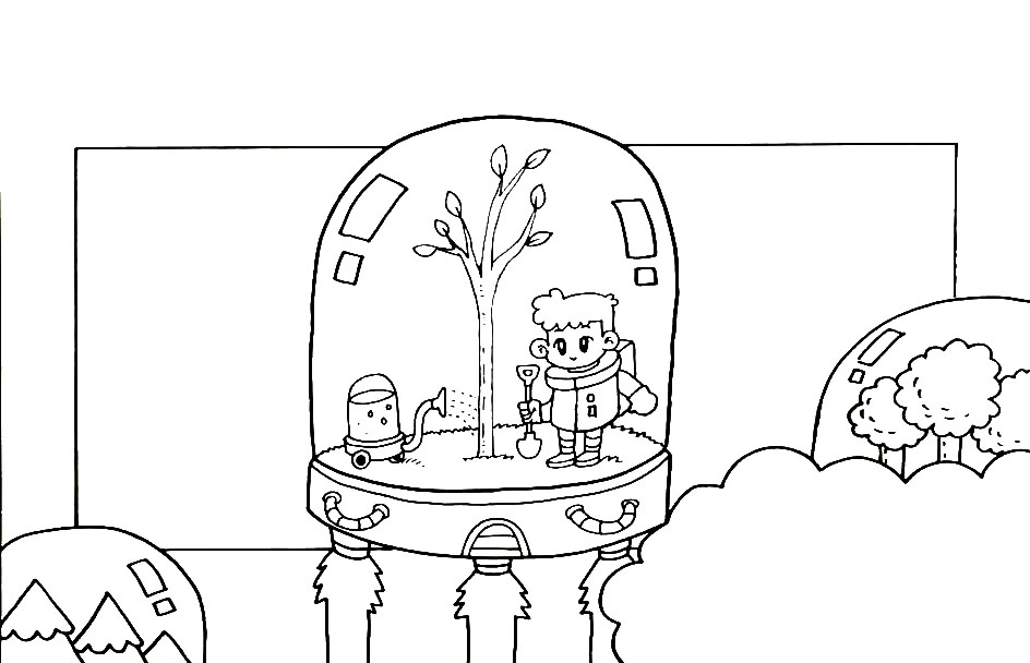 科幻版植树节手抄报-图4