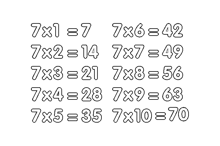 步骤7：7的倍数表涂色画