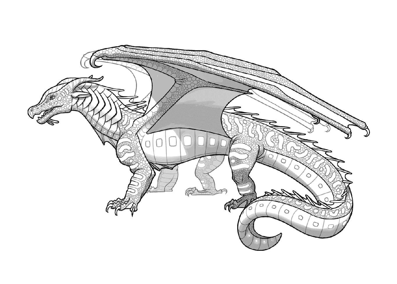 火翼飞龙中的海翼龙简笔画图片