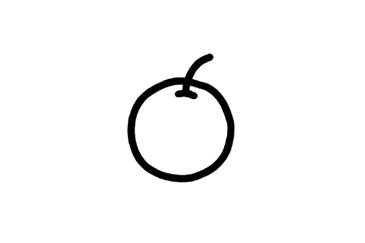 卡通橘子简笔画画法步骤-图2