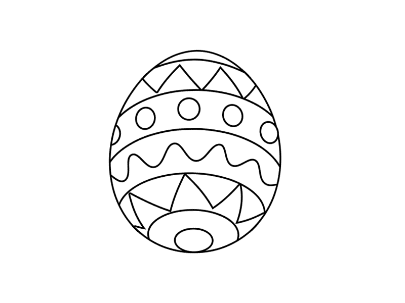 7张漂亮的复活节彩蛋简笔画-图2