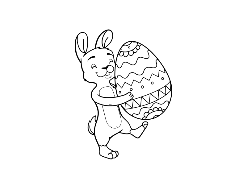复活节兔子简笔画图片大全-图1