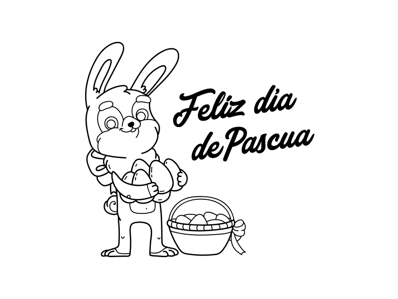 复活节兔子简笔画图片大全-图4