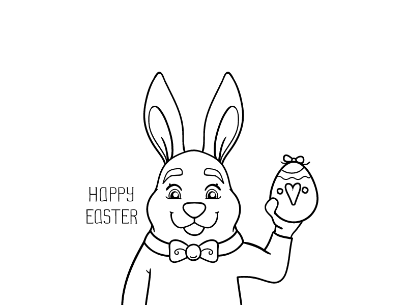 复活节兔子简笔画图片大全-图5