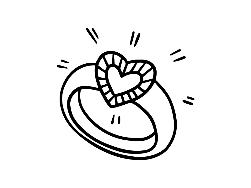 9张情人节钻戒简笔画图片-图3