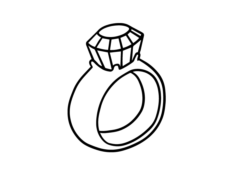 9张情人节钻戒简笔画图片-图7
