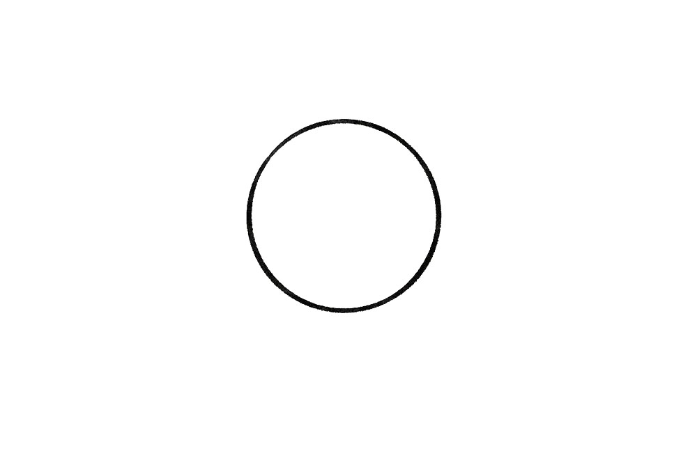 步骤1：首先，借助圆形工具画一个圆形