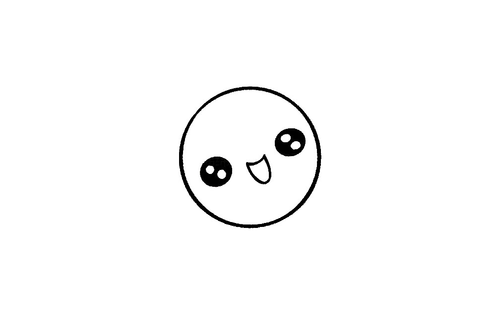 步骤2：再画上萌萌的表情。