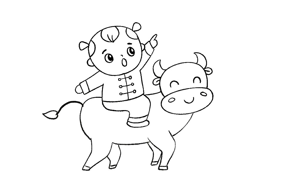 步骤6：接着画黄牛