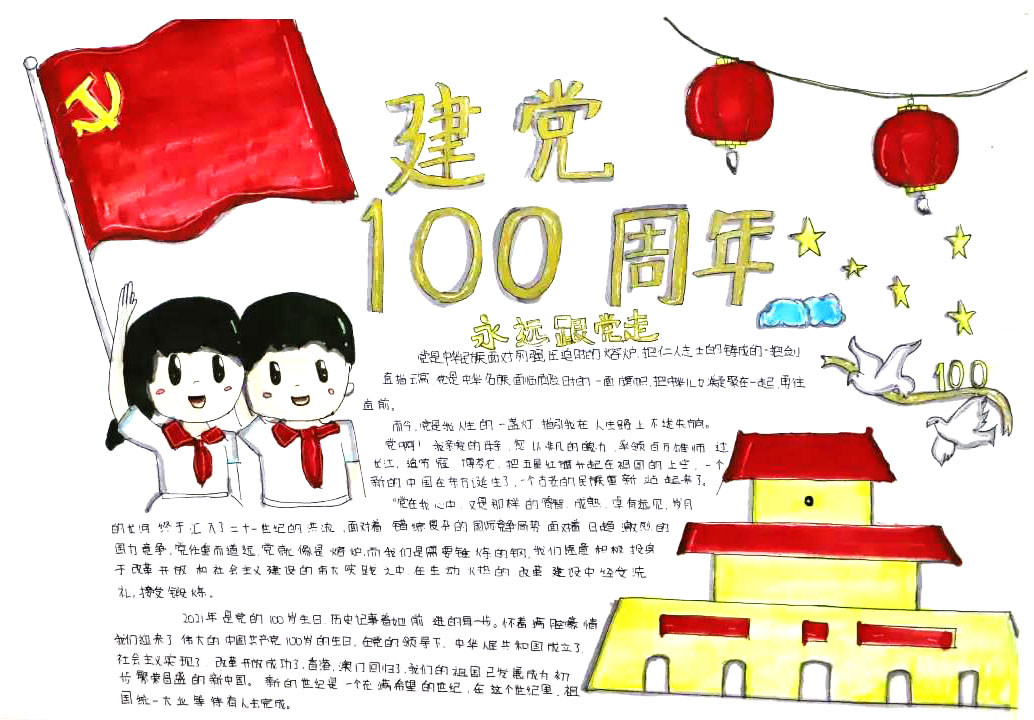 建党100周年专题手抄报-图4