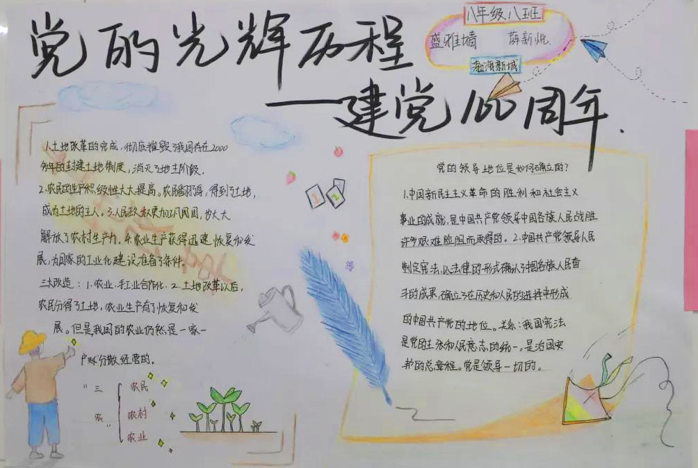 永远跟党走 建党100周年手抄报-图5