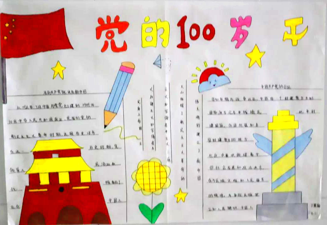 红心向党 建党100周年手抄报-图4