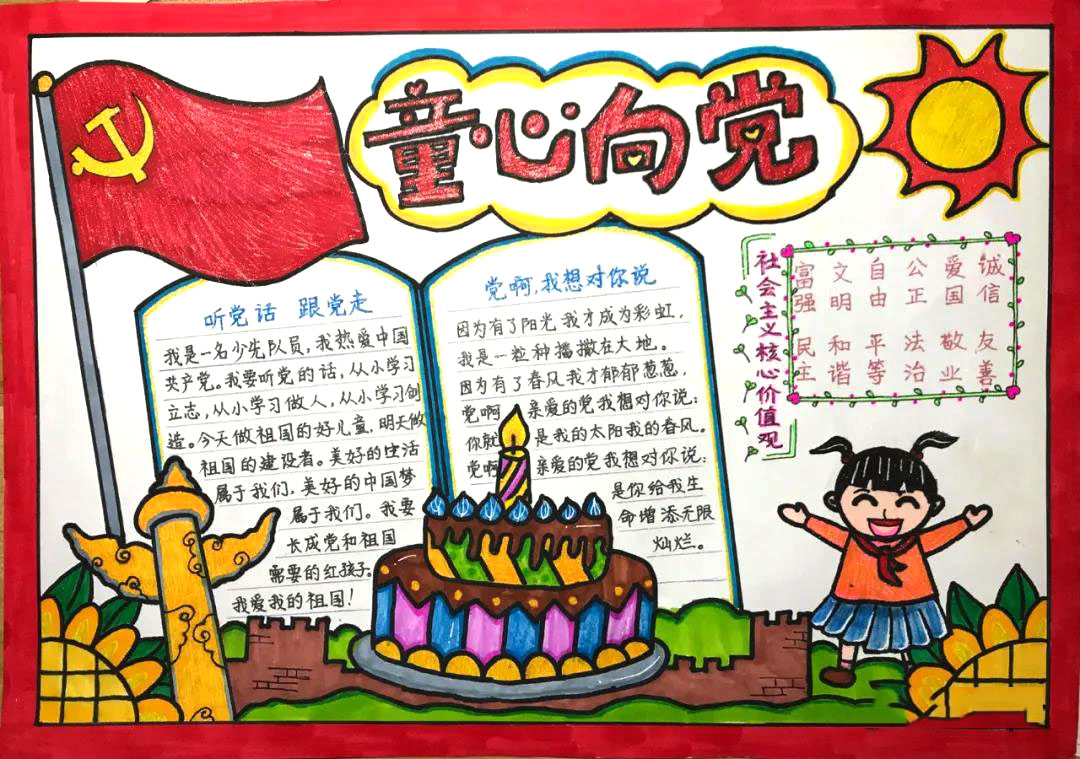 童心向党 建党100周年手抄报-图4