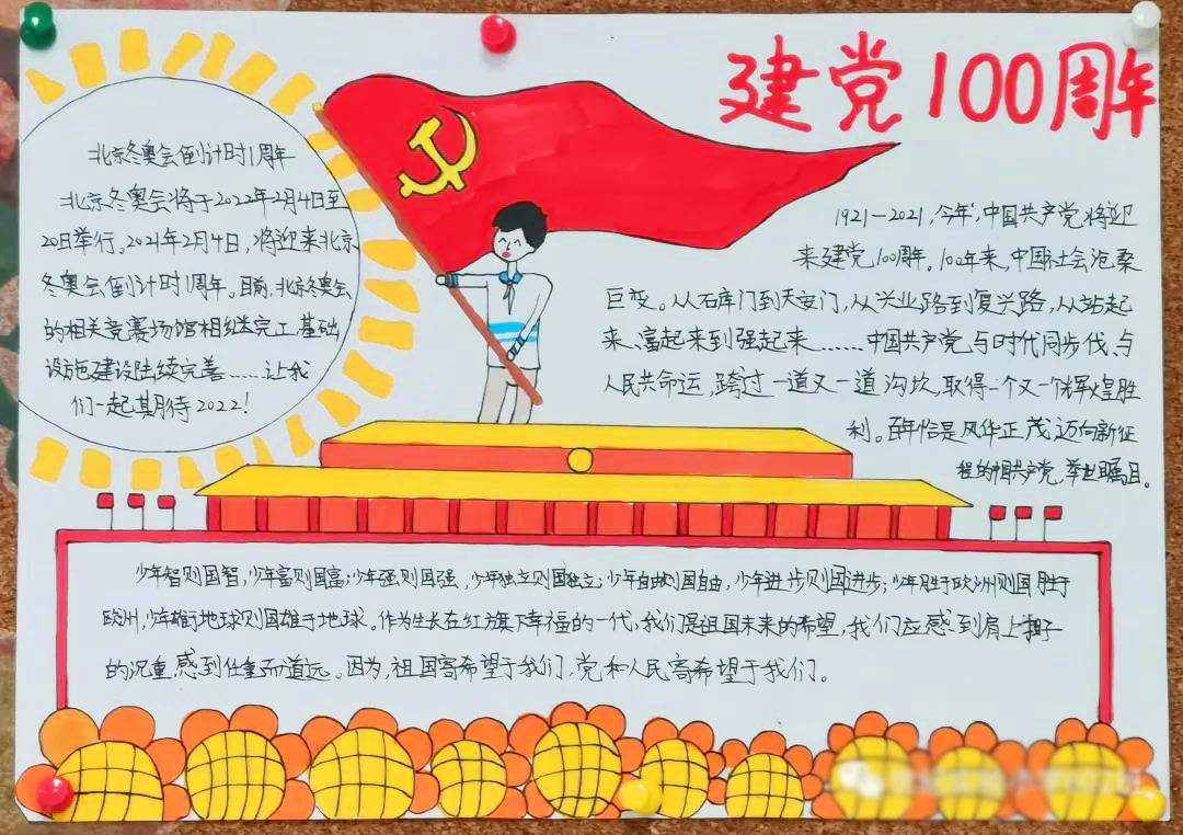 小学生建党100周年手抄报图片-图2