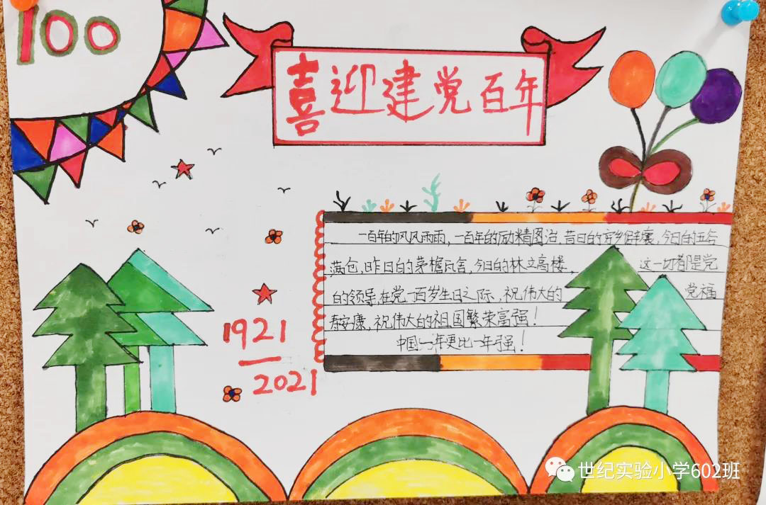 喜迎建党百年 建党100周年手抄报-图2