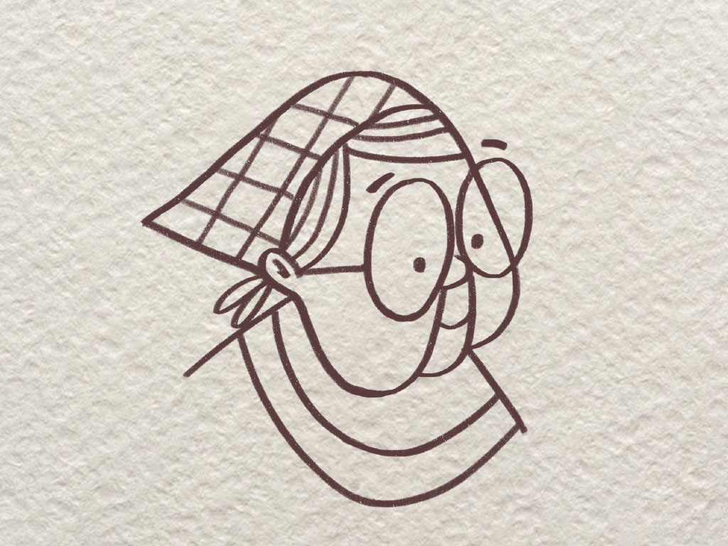 可可爱爱的老奶奶们简笔画图片-图1