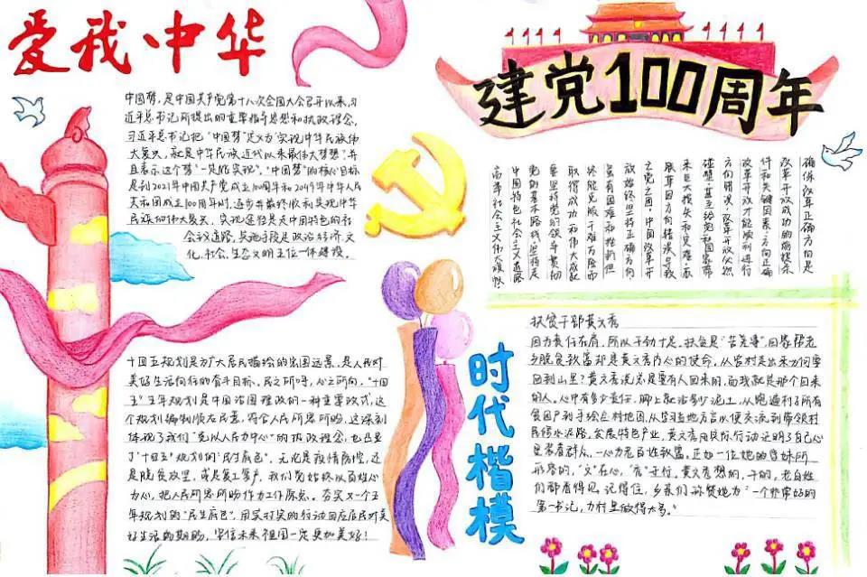 建党100周年主题手抄报-图1