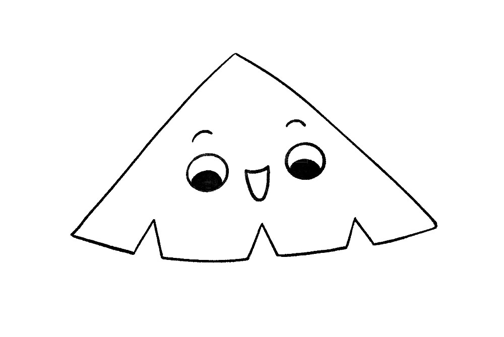 步骤4：再画上萌萌的表情，风筝面就画好啦。