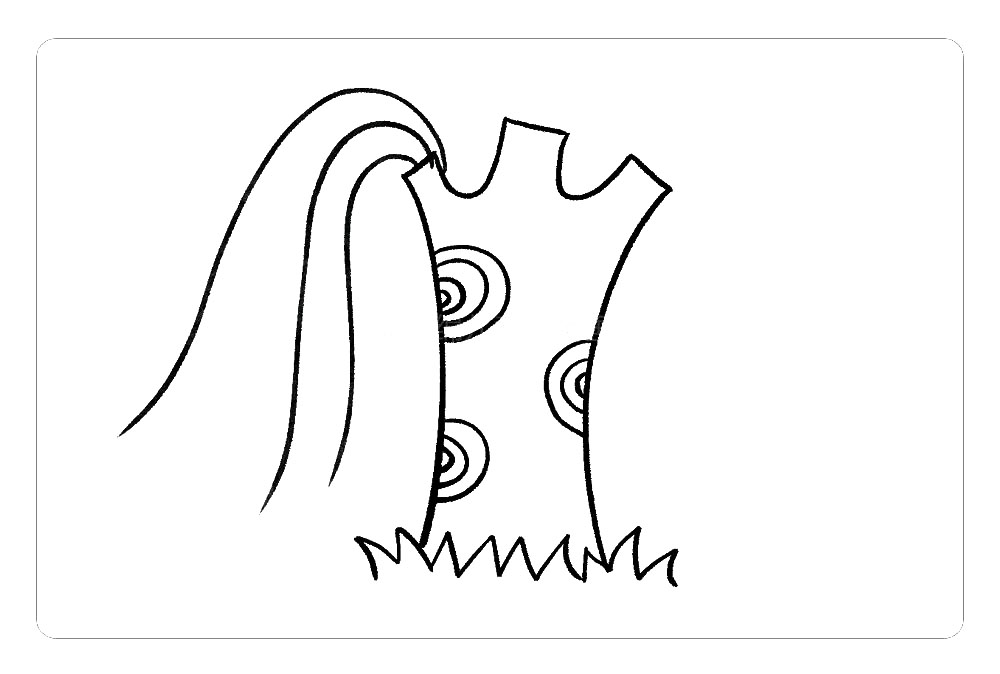 步骤3：然后，画出长长的柳枝