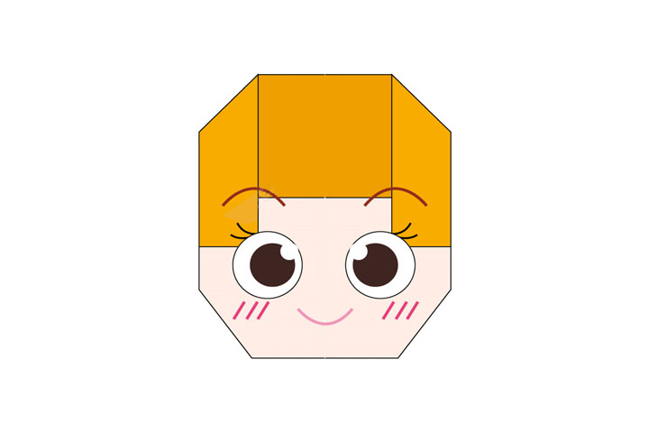 女孩脸部怎么折