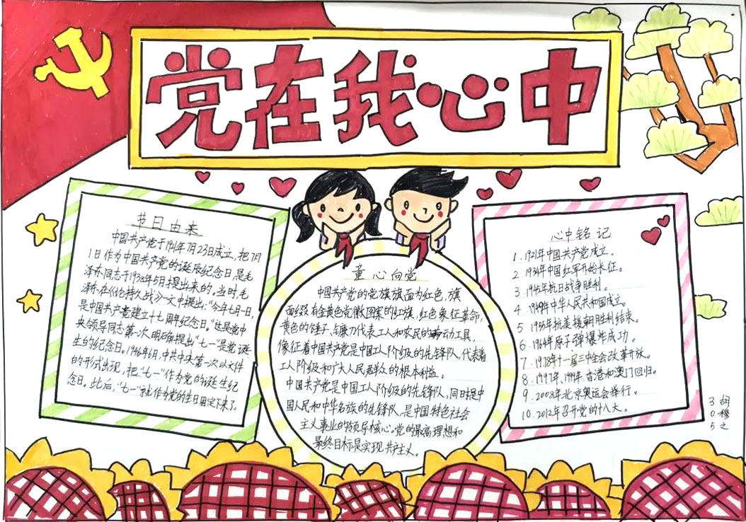 6张党在我心中主题手抄报图片-图2