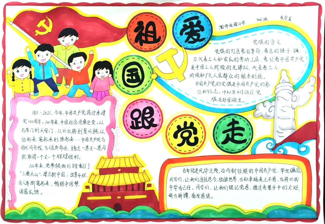 6张党在我心中主题手抄报图片-图6
