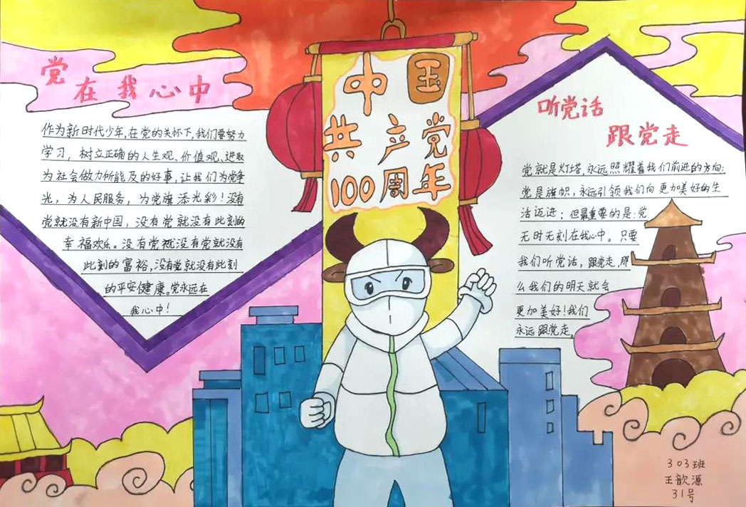 祝中国共产党建党100周年手抄报-图5