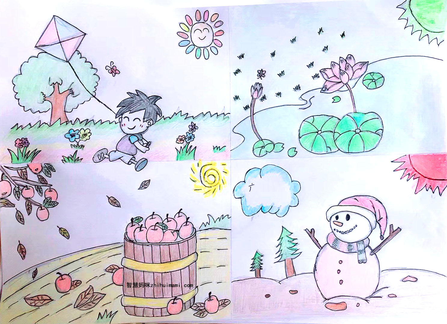 四季手抄报怎么画