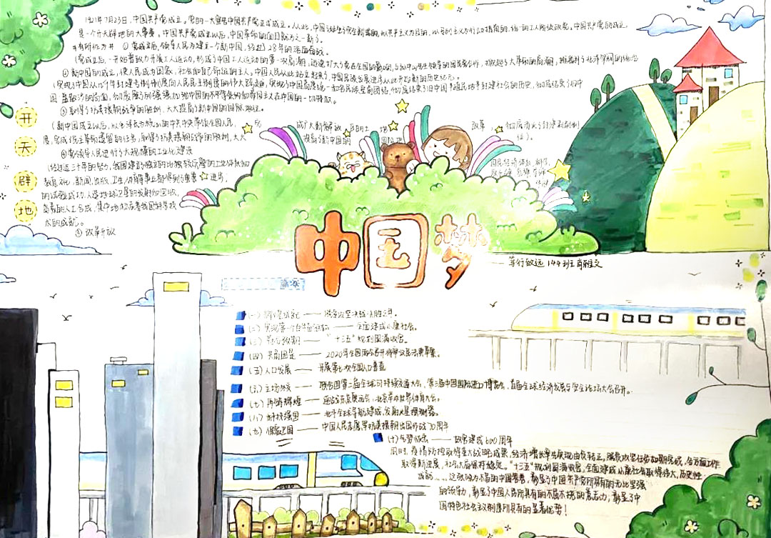 迎接中国共产党建党100周年·共圆中国梦手抄报-图5