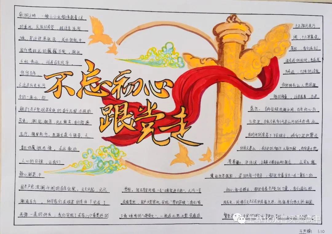 不忘初心跟党走 建党100周年手抄报-图2